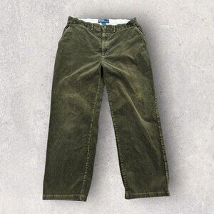 Polo Ralph Lauren Corduroy Pants Men's 34x30 Green Relaxed Fit 100% Cotton